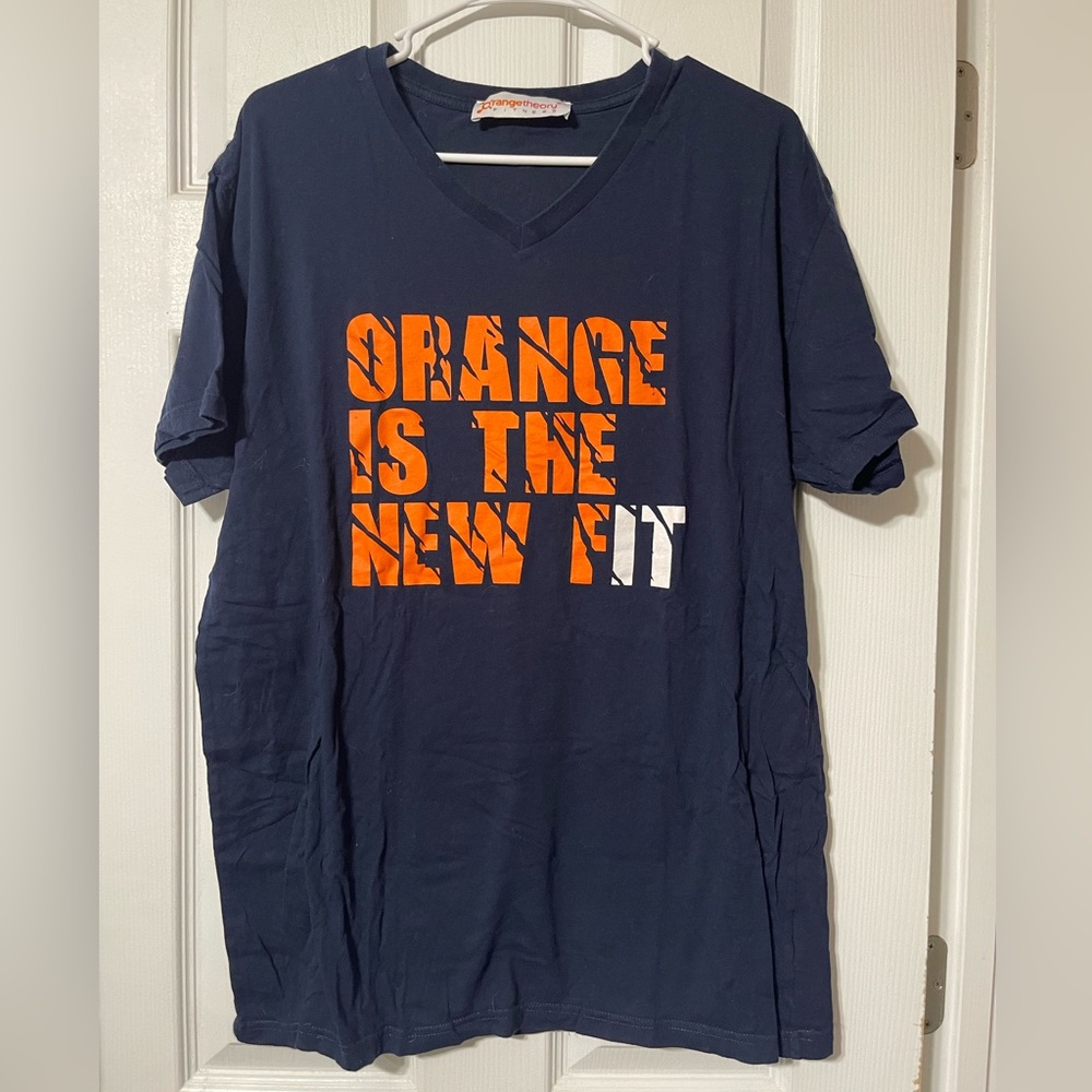 XL Orangetheory Fitness Navy Blue V-Neck TShirt